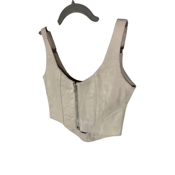 Understated Leather Mustang Bustier Top Western Cowboy Lamb Leather Cropped XS - Picture 6 of 9
